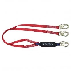 FallTech 6' Ironman Energy Absorbing Double-leg Lanyard w/ Steel Snap Hooks 8247BY