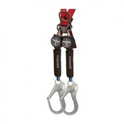 FallTeach Mini DuraTech 6' Twin Leg Self-Retracting Lifeline SRD Steel Rebar Hooks 72706TB3