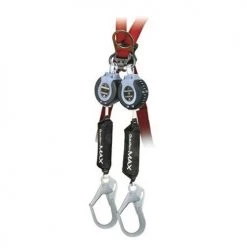 FallTech DuraTech MAX 9' Twin Leg Self-Retracting Lifeline SRD Steel Rebar Hooks 82709TB3